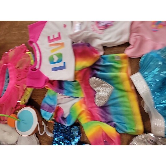 Build A Bear Workshop BABW Girl Bear Clothes Huge lot Cheer Rainbow etc.. - Picture 14 of 14
